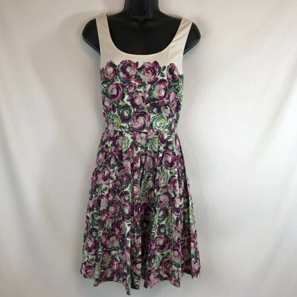 Lauren Conrad 12 Floral Tea Dress Fit Flare